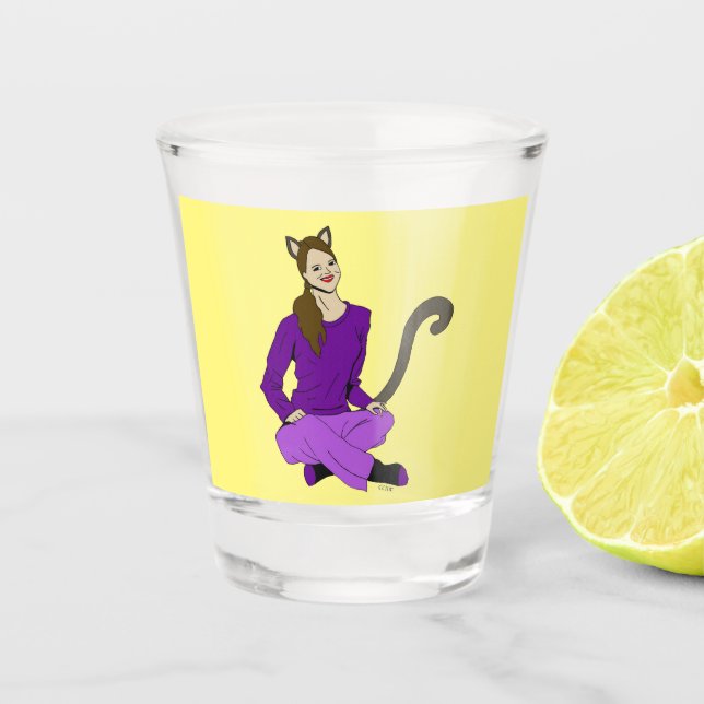 ein Catgirl Schnapsglas (Vorderseite)