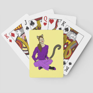 ein Catgirl Spielkarten