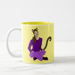 ein Catgirl Zweifarbige Tasse