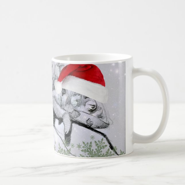 Ein Chamäleon-Weihnachtswickelrock Kaffeetasse (Rechts)