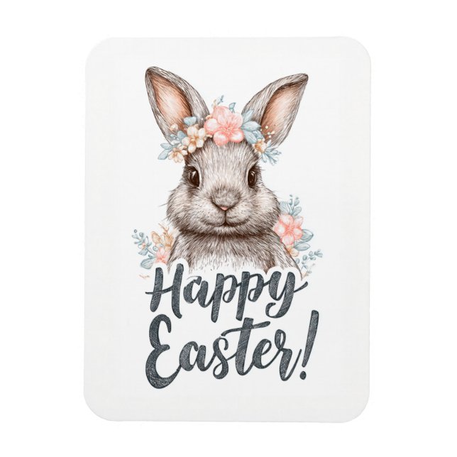 Ein charmanter bemalter Osterhase Magnet (Vertikal)