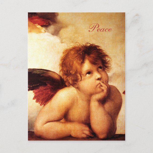 Ein Cherub, Detail der Sixtinischen Madonna - Raph Postkarte (Vorderseite)