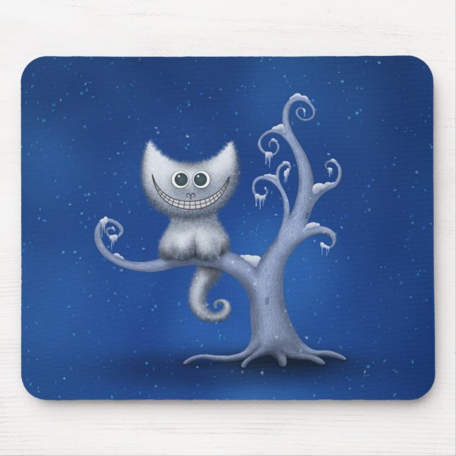 Ein Cheshire-Kätzchen (Weihnachten) Mousepad (Vorne)