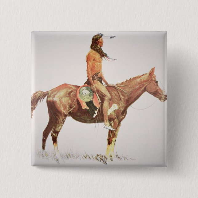Ein Cheyenne Brave, 1901 (Farbelitho) Button (Vorderseite)