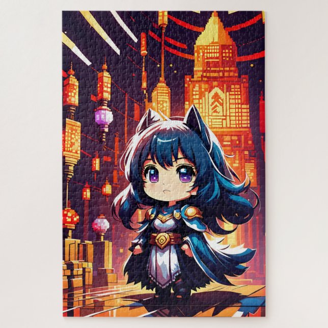 Ein Chibi-Heroin im Universum des Pixels (Vertikal)