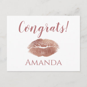 Ein chic und mädchenhaftes Lippenstift-Druck-Kongr Postkarte