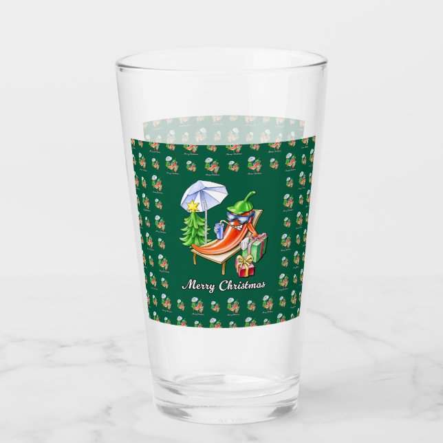 Ein Chili frohe Weihnachten unter Sonnenschirm und Glas (Vorderseite)