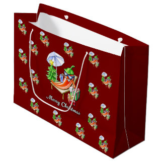 Ein Chili frohe Weihnachten unter Sonnenschirm und Große Geschenktüte
