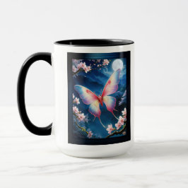 Ein chinesischer Mondmond, der mitten in Kirschblü Tasse