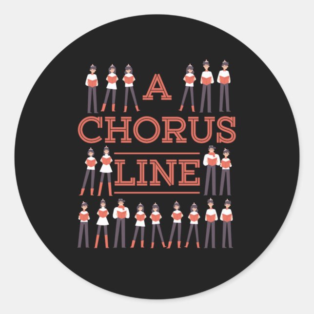 Ein Chor Line Chorchor Sängerin Musikergeschenk Runder Aufkleber (Vorderseite)
