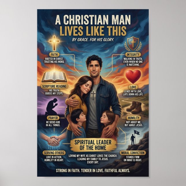 Ein christlicher Mann lebt so Poster (Vorne)