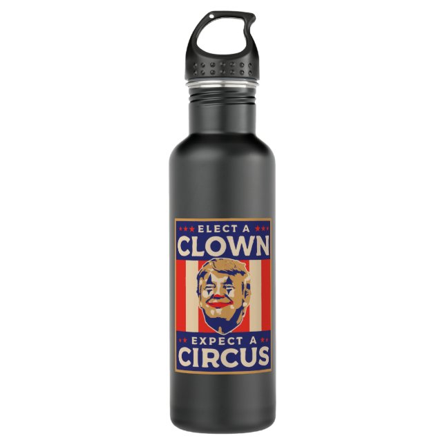 Ein Clown wählen Erwarten eines Zirkus Edelstahlflasche (Vorderseite)