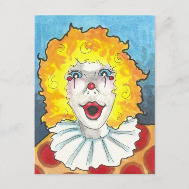 Ein Clownzirkus-Fantasiekunst-Postkartendruck Postkarte (Vorderseite)