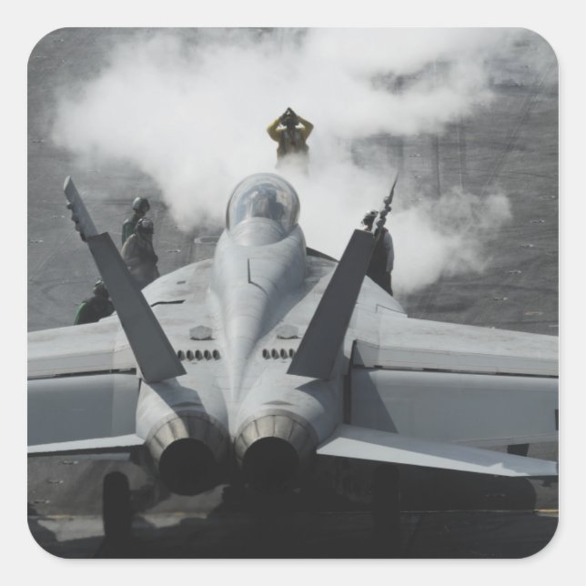 Ein Cockpit signalisiert eine F/A-18F Quadratischer Aufkleber (Vorderseite)