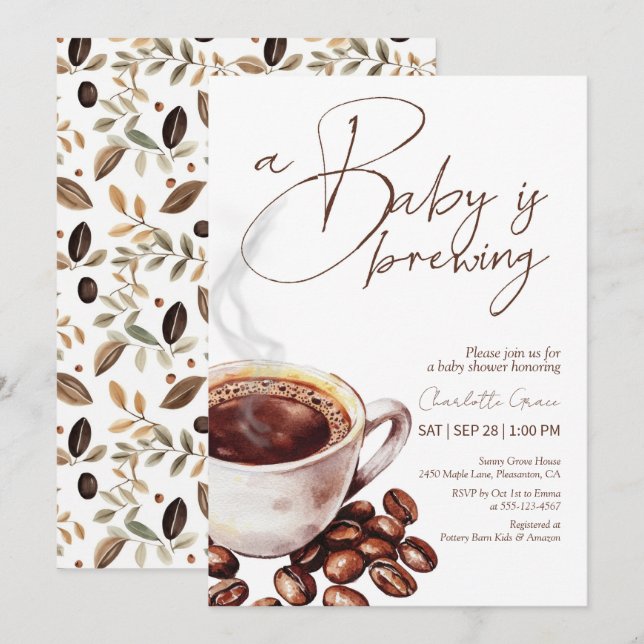 Ein Coffee Baby ist das Brennen von Baby Dusche Ei Dankeskarte (Vorne/Hinten)
