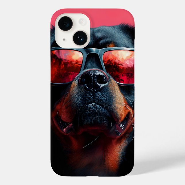 Ein cooler Rottweiler mit Sonnenbrille Case-Mate iPhone 14 Hülle (Rückseite)