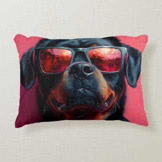 Ein cooler Rottweiler mit Sonnenbrille Dekokissen