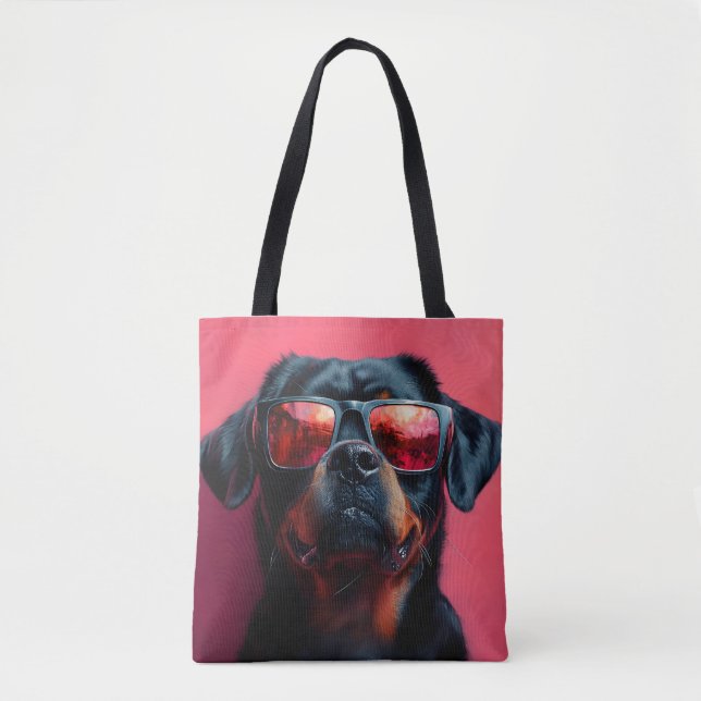 Ein cooler Rottweiler mit Sonnenbrille Tasche (Vorderseite)
