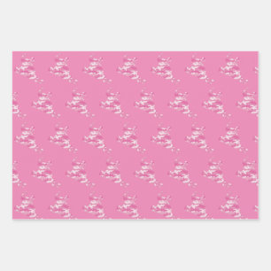 Ein Cooler Snowboarder in rosa Camouflage Geschenkpapier Set