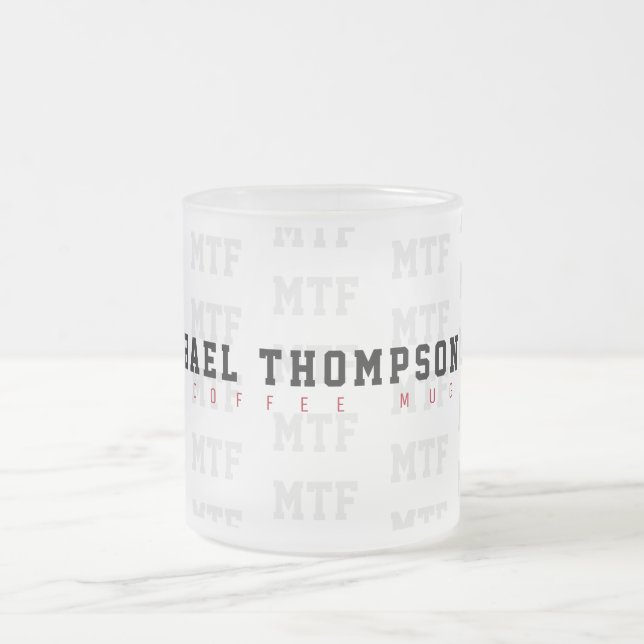 ein cooles mit Monogramm, Name + Initialen, Mattglastasse (Mittel)