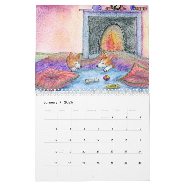 Ein corgi-Jahr durch Susan Alison Kalender (Jan 2026)