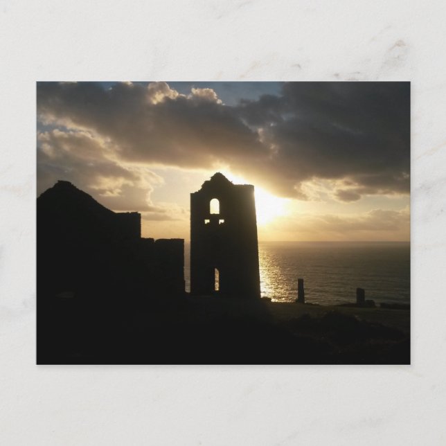Ein Cornish Sunset Wheels Coates Postkarte (Vorderseite)