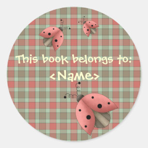 Ein Country Garden Ladybug Buchsticker (rot) Runder Aufkleber