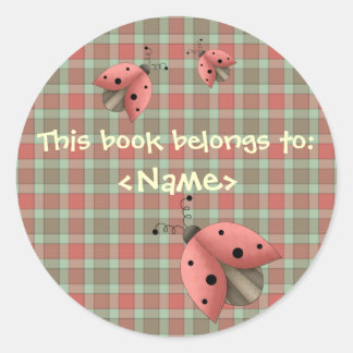 Ein Country Garden Ladybug Buchsticker (rot) Runder Aufkleber