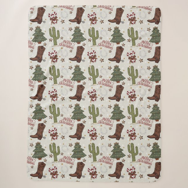 Ein Cowboy frohe Weihnachten Sherpadecke (Vorderseite)