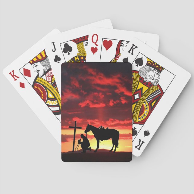 Ein Cowboy-Gebet, der Karten spielt Spielkarten (Rückseite)