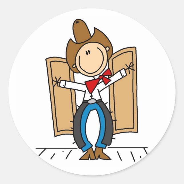 Ein Cowboy-Sticker Runder Aufkleber (Vorderseite)
