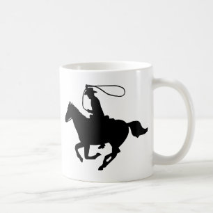 Ein Cowboyreiten mit einem Lasso. Kaffeetasse