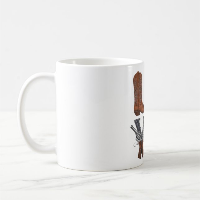 Ein Cowboystiefel Kaffeetasse (Links)