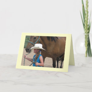 Ein Cowgirl Leads - Western Abschluss Karte