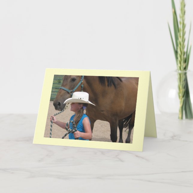 Ein Cowgirl Leads - Western Abschluss Karte (Vorderseite)
