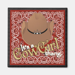 Ein Cowgirl Thang Red Bandana Magnet