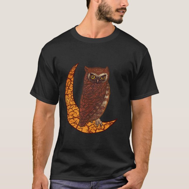 Ein Crescent Moon Owl T - Shirt (Vorderseite)