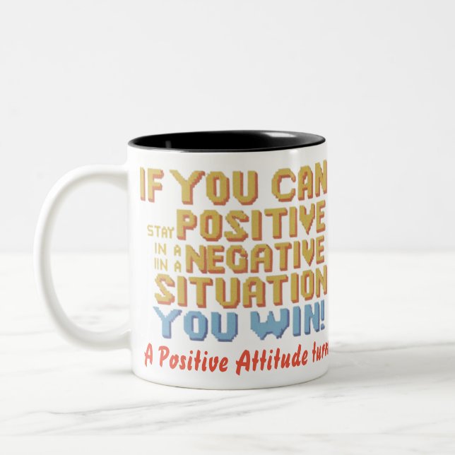 Ein Cup für einen positiven Sonnenaufgang Zweifarbige Tasse (Links)