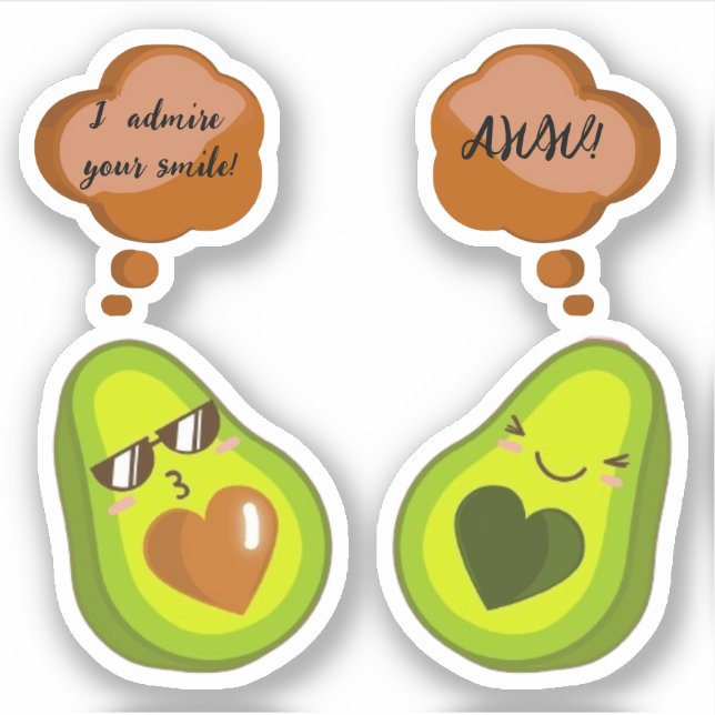 EIN CUSTOM CUTE AVOCADO STICKER (Vorderseite)
