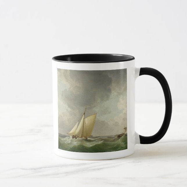 Ein Cutter in einer starken Brise (Öl auf Kupfer) Tasse (Rechts)