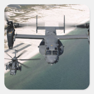 Ein CV-22 Osprey und ein MH-53 Pave Low Quadratischer Aufkleber