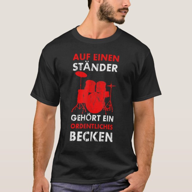 Ein Cymbal-Drummer ist auf einem Stand enthalten T-Shirt (Vorderseite)