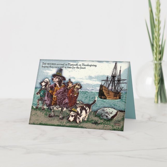 Ein Dachshund Thanksgving Feiertagskarte (Vorderseite)