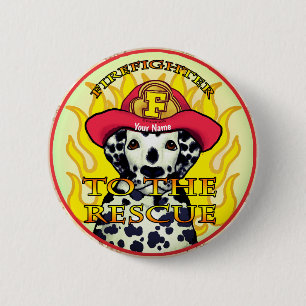 Ein Dalmatiner-Feuerwehrmann Button