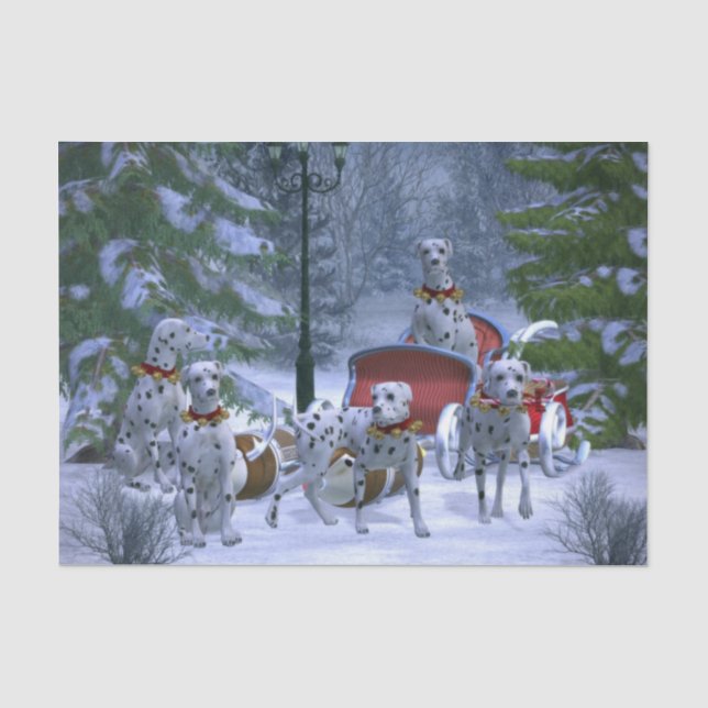 Ein Dalmatiner Weihnachten und sein Dalmatiner Ren Seidenpapier (Vorderseite)