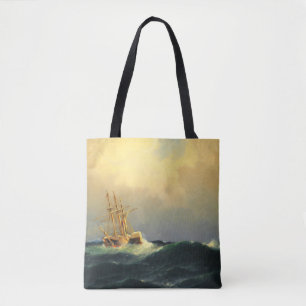 Ein Dampfschiff im Sturm im Atlantischen Ozean Tasche