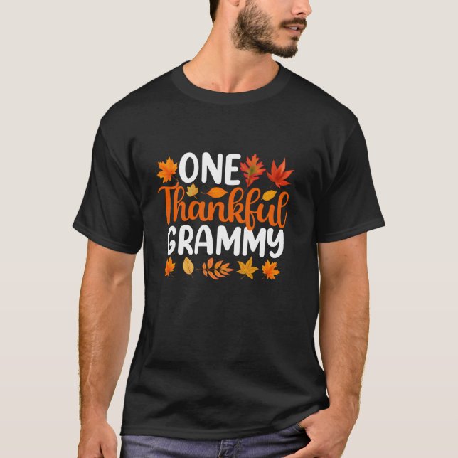 Ein dankbarer Grammy Funny Funny Herbst Herbst Ern T-Shirt (Vorderseite)