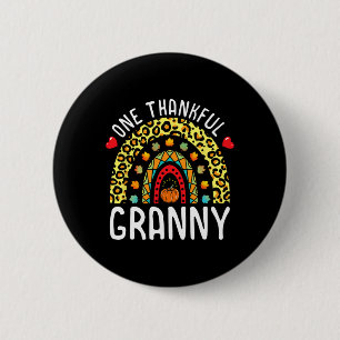 Ein dankbarer Granny Erntedank Rainbow Leopard F Button