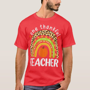 Ein dankbarer Lehrer Erntedank Leopard Rainbow T-Shirt