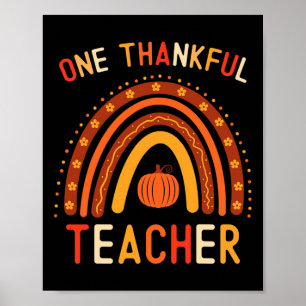 Ein dankbarer Lehrer Erntedank Regenbogen Fall Tee Poster